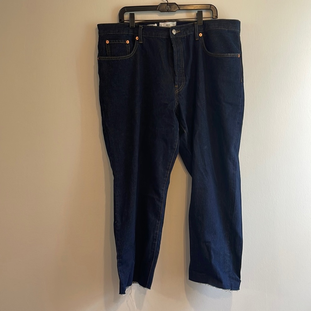 New without tags Mango dark wash cropped denim size 18